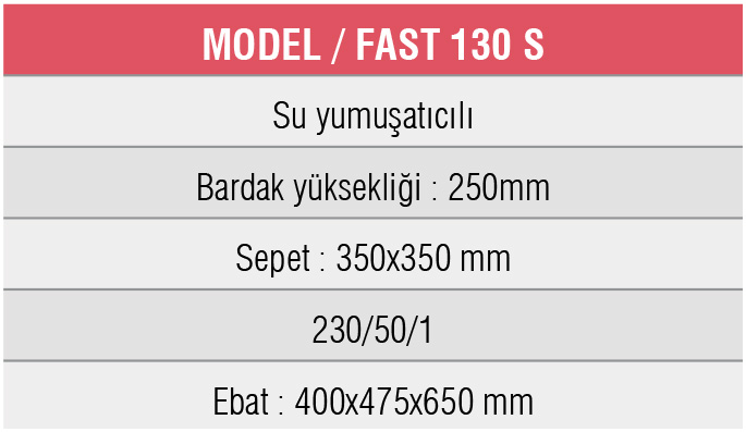 FAST 130 S-Bardak Yıkama Makinesi