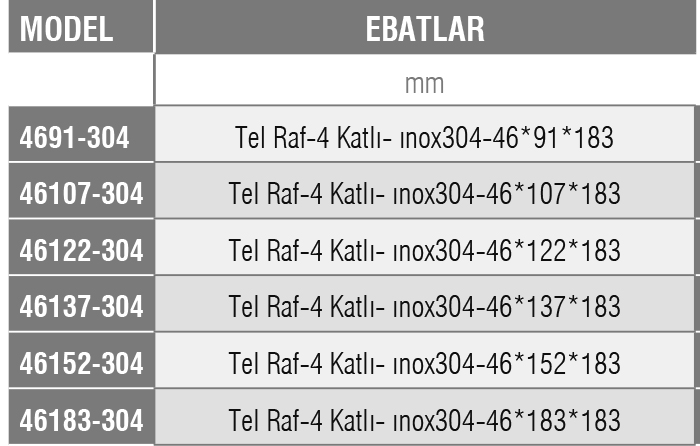 46-304 – Tel İstif Rafı /304