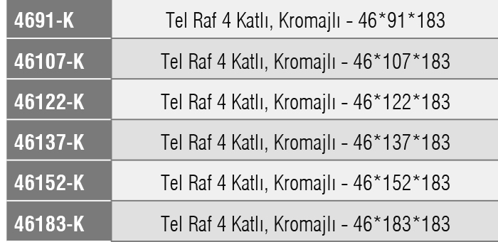 46-K-  Tel İstif Rafı /KROMAJ