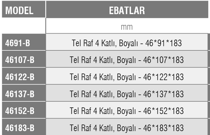 46-B-  Tel İstif Rafı /BOYALI